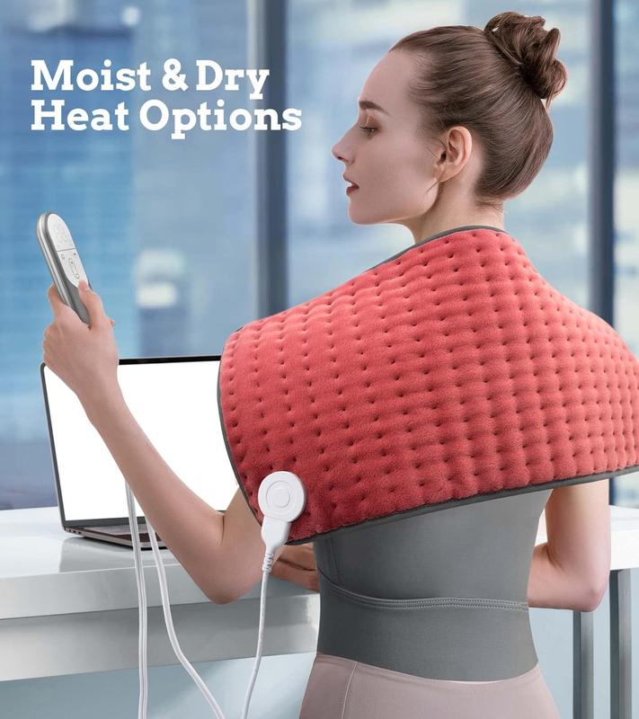 Heating pad for Back, Neck, Shoulder, Cramps and Leg Pain Relief, Heat Pads Christmas Gifts for Women, Men, Mom, Dad, Auto-Off,Machine Washable,Moist Dry Heat Options,Extra Large 12