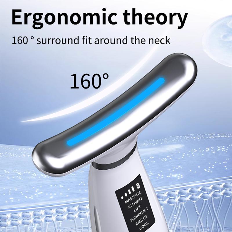 Wireless Facial & Neck Lifting Machine with Base, 4 Gears & 6 Modes Heating & Firming Skin Massager, Professional Facial Beauty Instrument for Women