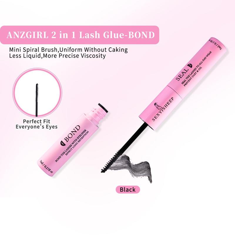 Fluffy False Eyelashes with Eyelash Tweezers & Glue, 1 Set Natural Look Eyelash Extensions, Self Grafting Curl Eyelashes, Eye Makeup Supplies for Women & Girls, Christmas Gift