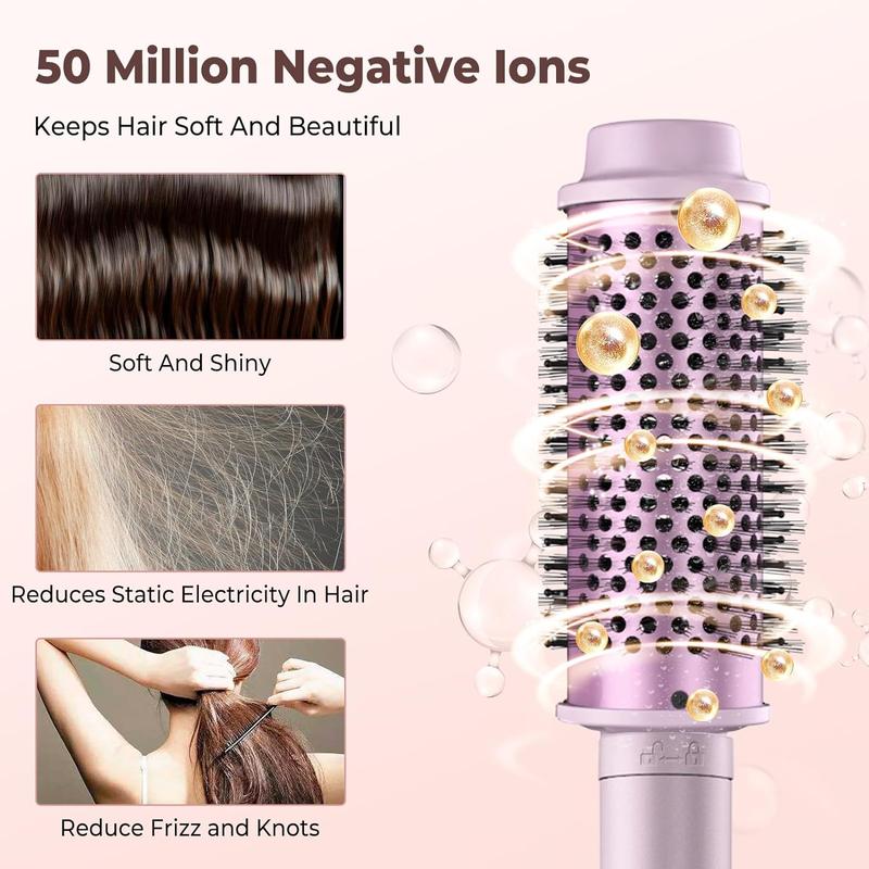 Thermal Brush, Curling Iron Hair Styling Tool with Double Ceramic Tourmaline & PTC,3 In 1 Heated Round Brush Set with 1.25 1.5 1.75 Inch, 5 Temps Settings Detachable Thermal Round Brush Curling Brush