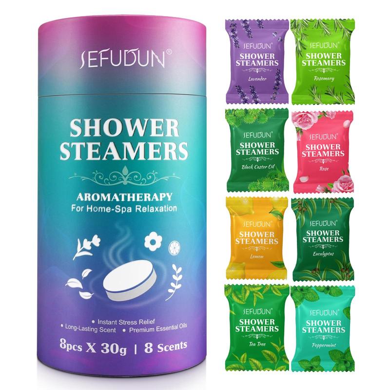 Shower Steamers, 8 Counts box Long-lasting Fragrance Shower Steamers, Aromatherapy Shower Tablets, Bath Products for Home Spa Relaxation