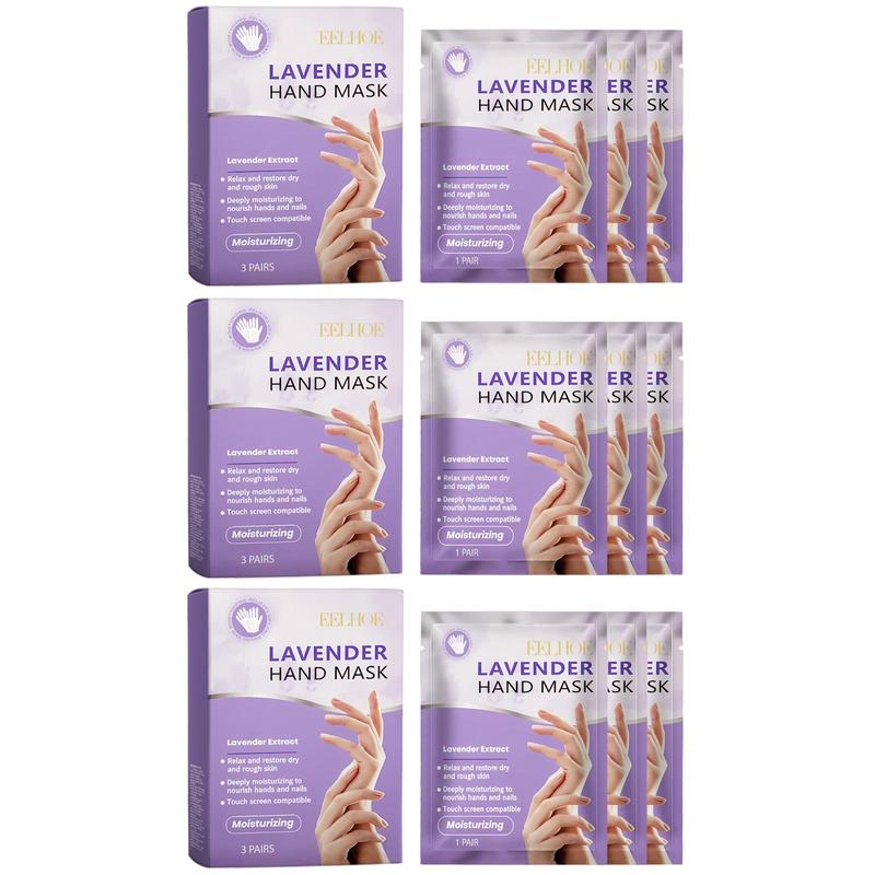 Lavender Extract Hand Mask, 3 Boxes(3 Pairs box) Moisturizing Hand Mask, Hydrating Hand Care Mask, Hand Care Product for Women & Men