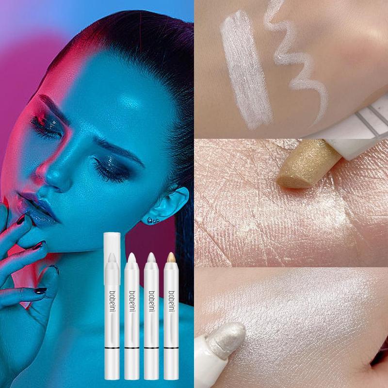 Long Lasting Highlighter Pens, 3pcs set Shimmering Highlighter Sticks, Natural High-gloss Makeup Pens