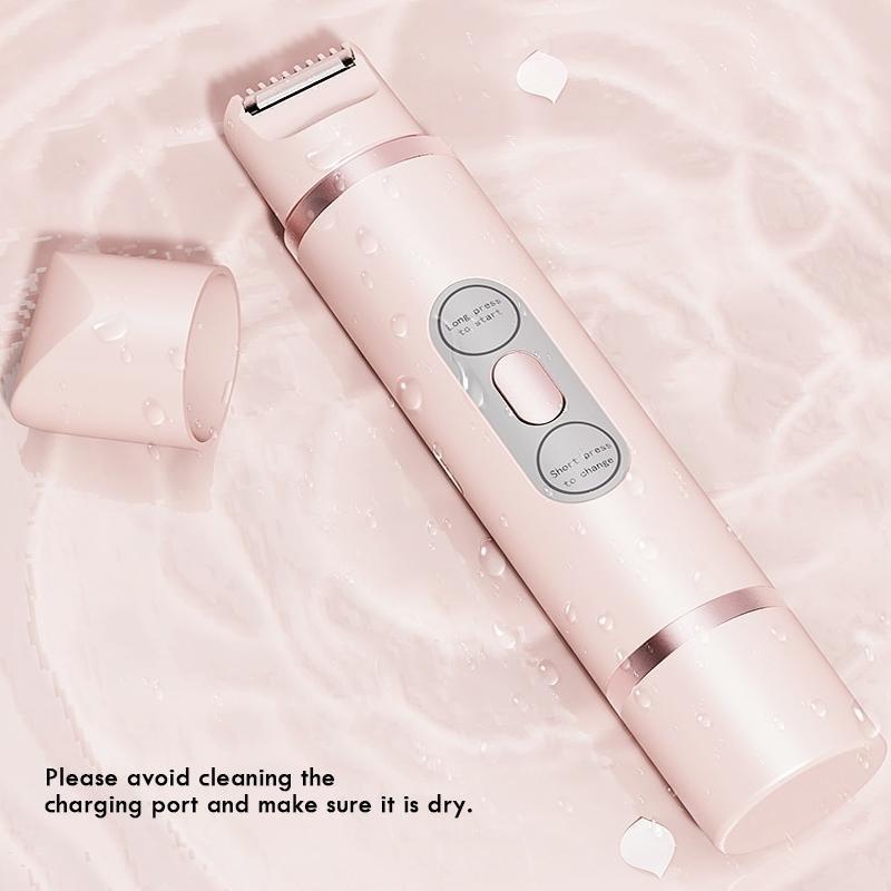 2 in 1 Rechargeable Electric Hair Shaver, 1 Count Double Cutter Head Design Hair Remover, Wet & Dry Use Body Hair Trimmer for Home & Travel
