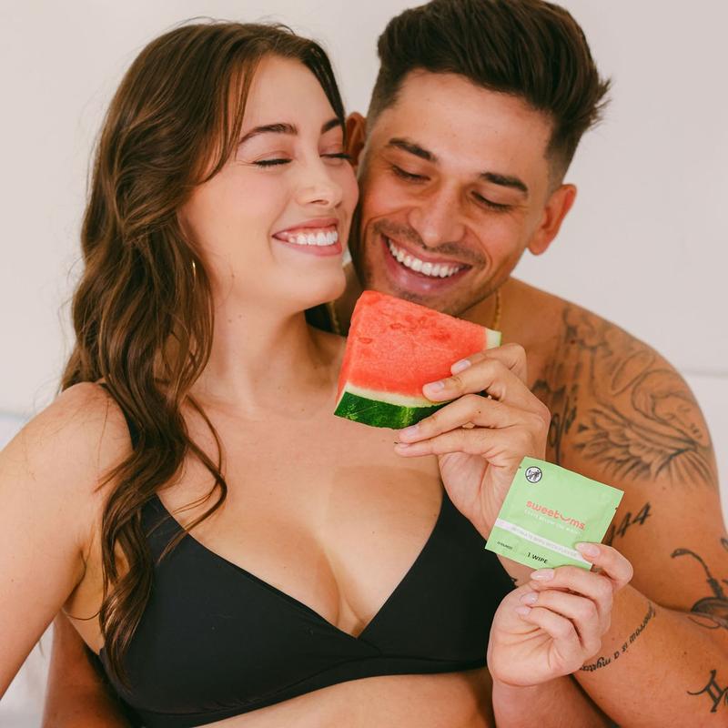 Sweetums Watermelon Flavored Wipes Feminine Wipes Flavored Beauty Feminine Hygiene Personal Care Watermelon Scent Watermelon Flavor pH balanced gynecologist tested dermatologist tested
