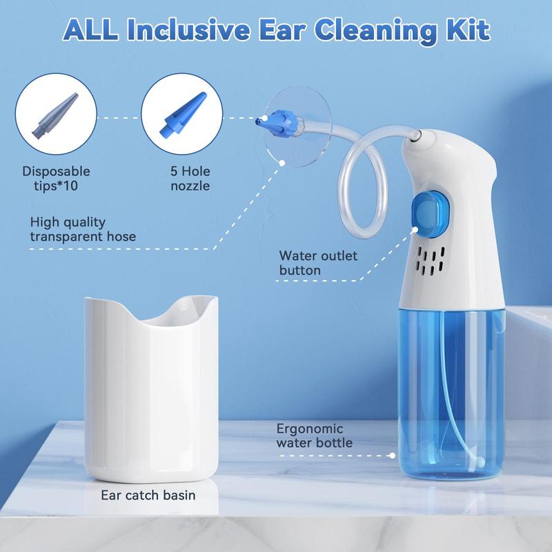 Manual Ear Wax Removal Tool Set, 1 Box Ear Cleaning Tool & Ear Wash Solution, Safe & Effective Ear Cleaning Tool for Adults & Kids