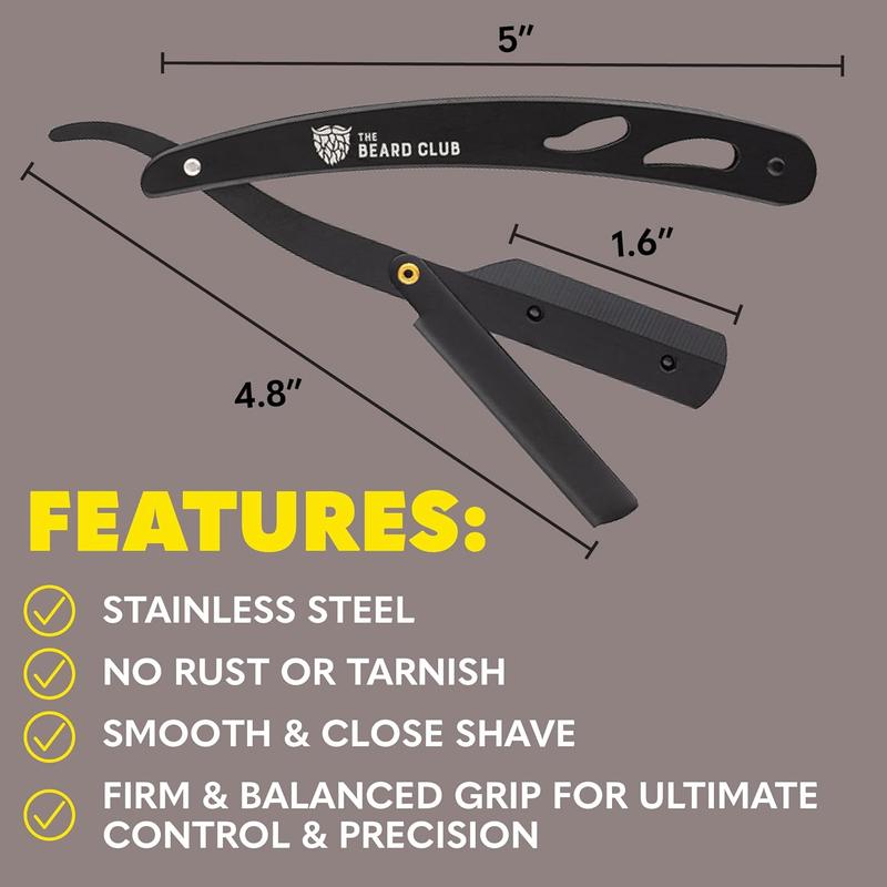 Straight Razor for Men - Navajas Para Barbero - Barber Straight Edge Razor Kit -Derby Blade Cutthroat Razor With 10 Replaceable Stainless Steel Blades