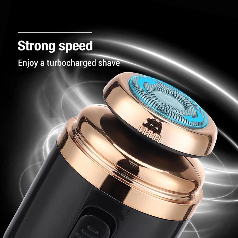 2 in 1 Rechargeable Electric Razor, 1 Set Men's Beard Nose Hair Trimmer for Gifts, Pocket Size Razor for Car, Travel, Office, Christmas Gift