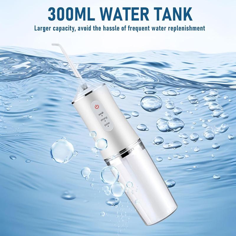 Water Flosser Cordless for Teeth 3 Modes 4 Jet Tips Cleaning and Flossing Water Dental Portable Floss Irrigator Oral Water Flossed Rechargeable Travel Adults