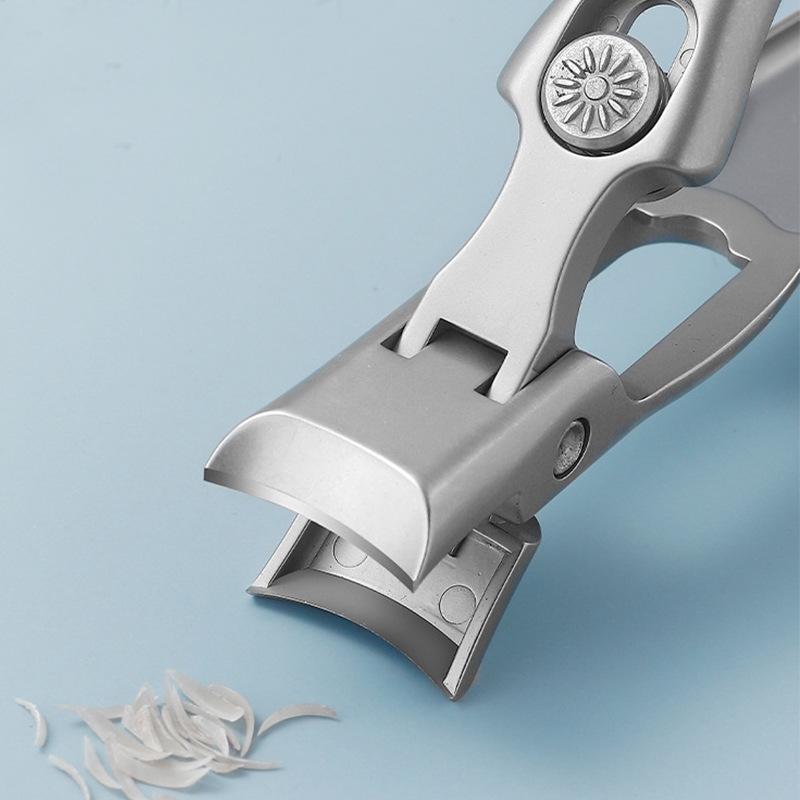 Stainless Steel Nail Clipper, Large Opening Anti-splash Nail Clipper, Flat Nail Clipper, Thick Hard Nail Special Nail Tools, Christmas Gift