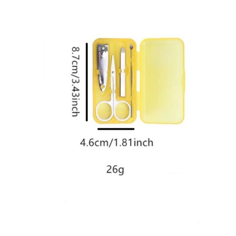 Portable Nail Clipper Set with Storage Box, 4pcs Stainless Steel Cutics Manicure Pedicure Nail Art Tool, Nail Care Tool
