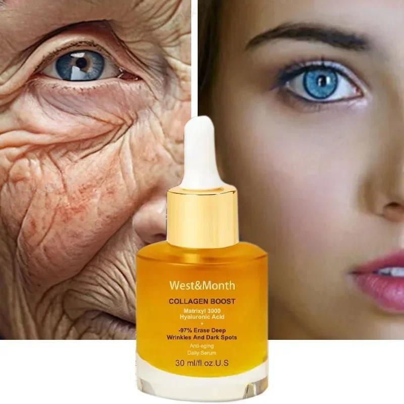 Facial Collagen Serum Anti Wrinkle Fade Fine Lines Anti Ageing Rejuvenate Your Face Whitening Moisturising Face Cosmetics 30ml