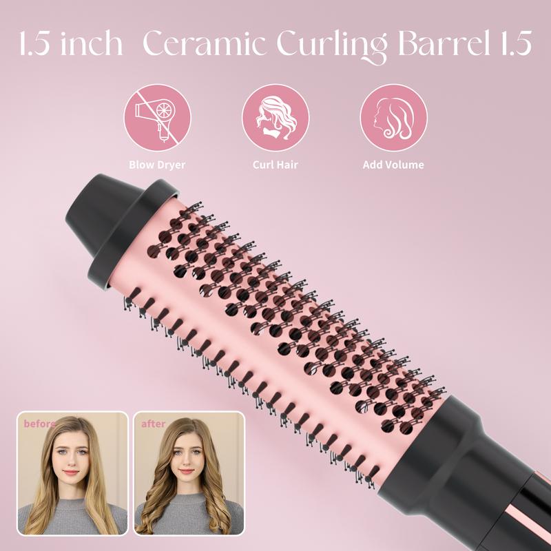 Heikki Vision 5-in-1 Curling Iron Set with Curling Brush and 4 Interchangeable Ceramic Curling Irons, Instant Heat, Includes Thermal Glove and 2 Clips (US Standard)