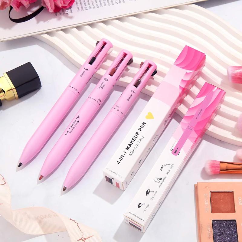 Multi-effect 4-in-1 Eyeliner Contour Pen Long-lasting Waterproof Cosmetic Eyeliner Makeup Pen Lip Liner Lipliner Berry Brow Color Lipstick
