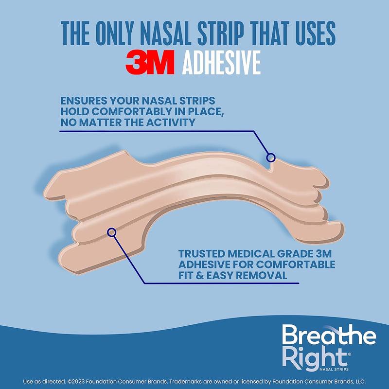 Breathe Right Original Nose Strips to Reduce Snoring and Relieve Nose Congestion, Tan, 30 Count (Packaging May Vary)